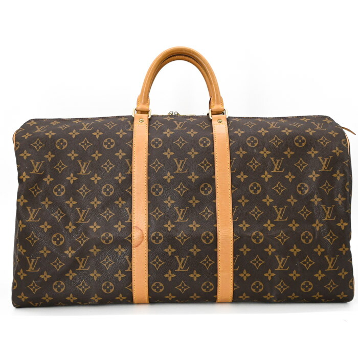 LOUIS VUITTON ルイ・ヴィトン キーポル 55 ボストンバッグ モノグラム 赤銅色 なめし革 旅する鞄 M41424 ネームタグ・ポワニエ欠品