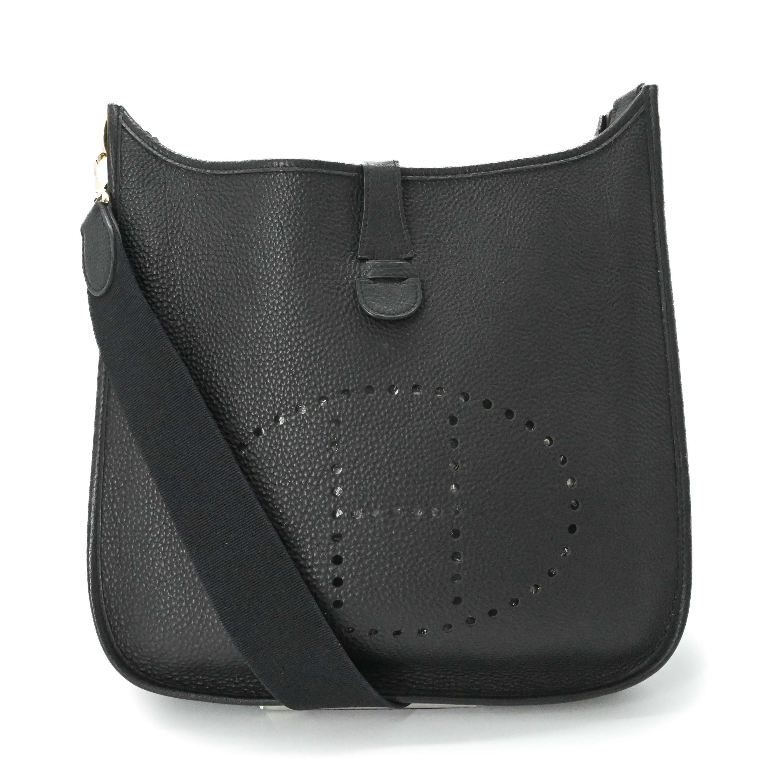 【お割り引き】HERMES エルメス エブリン エヴリン 1 PM ショルダーバッグ トート なめし革 トゴ 黒いこと 黒 ♯□C