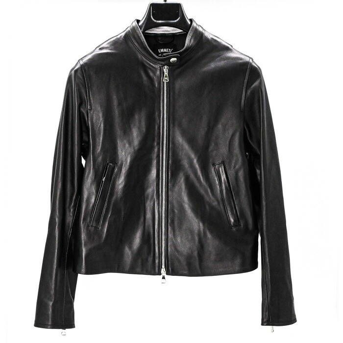 【美品】EMMETI エンメティ ブルゾン ライダース レザージャケット ラムレザー レディース ブラック 黒 #40 Sサイズ 38,870円