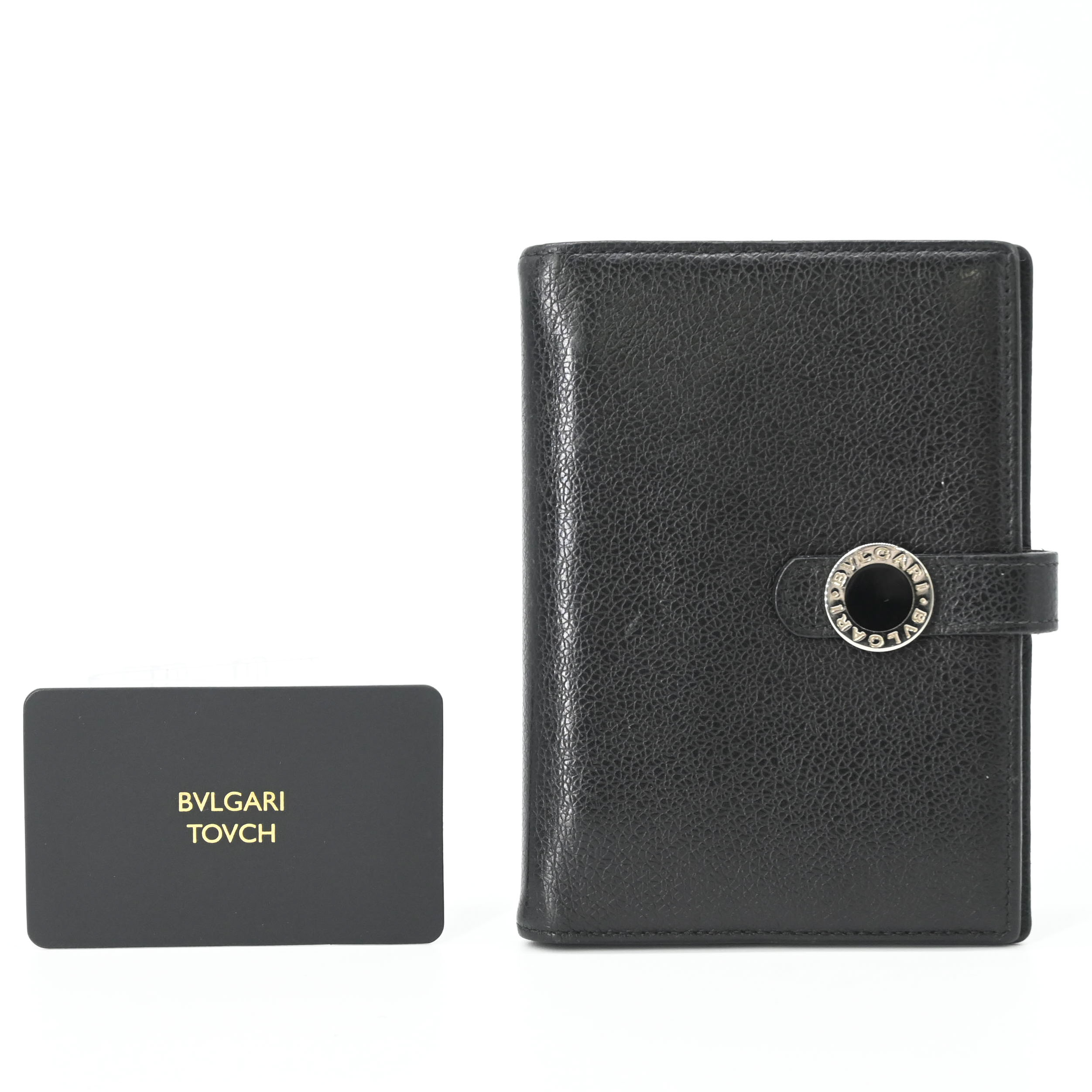 BVLGARI ブルガリ ブルガリブルガリ アジェンダ レザー 手帳カバー 6穴式 カードケース ブラック 黒 ICチップ|ブランド買取販売SRC