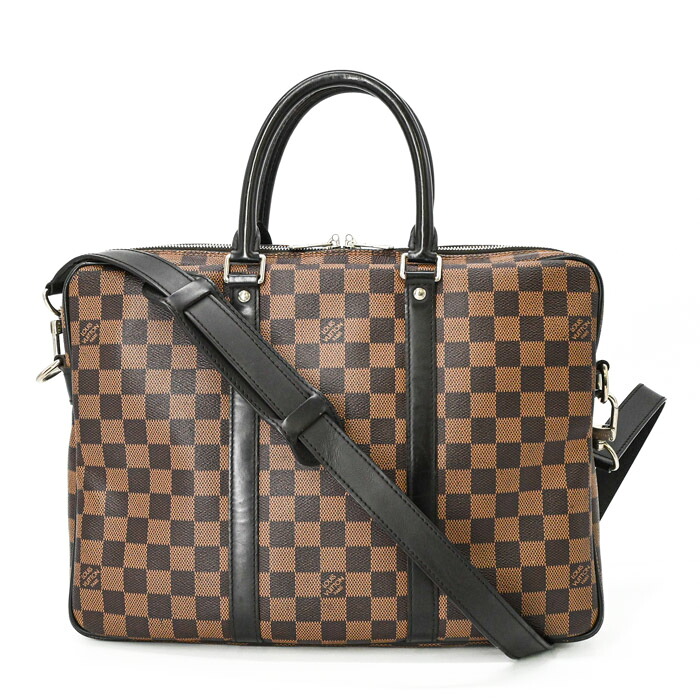 LOUIS VUITTON ヴィトン ダミエエベヌ ポルトドキュマン ボワヤージュ PM ビジネスバッグ 書類鞄 ブリーフケース ブラウン N41466｜ブランド買取販売SRC
