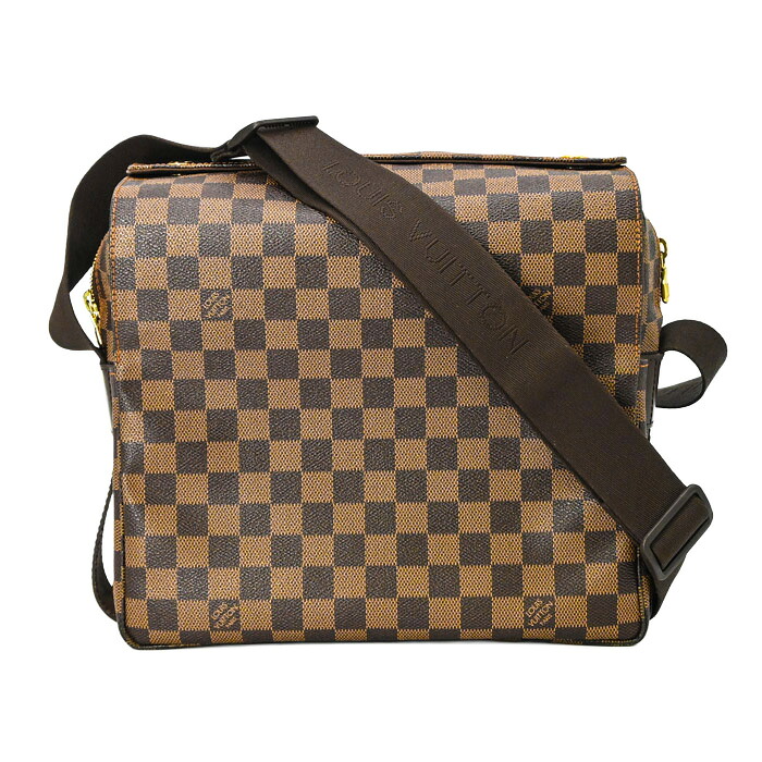 【美品】LOUIS VUITTON ヴィトン ナヴィグリオ ダミエアズール ショルダーバッグ 赤銅色 メンズ レディース  N45255