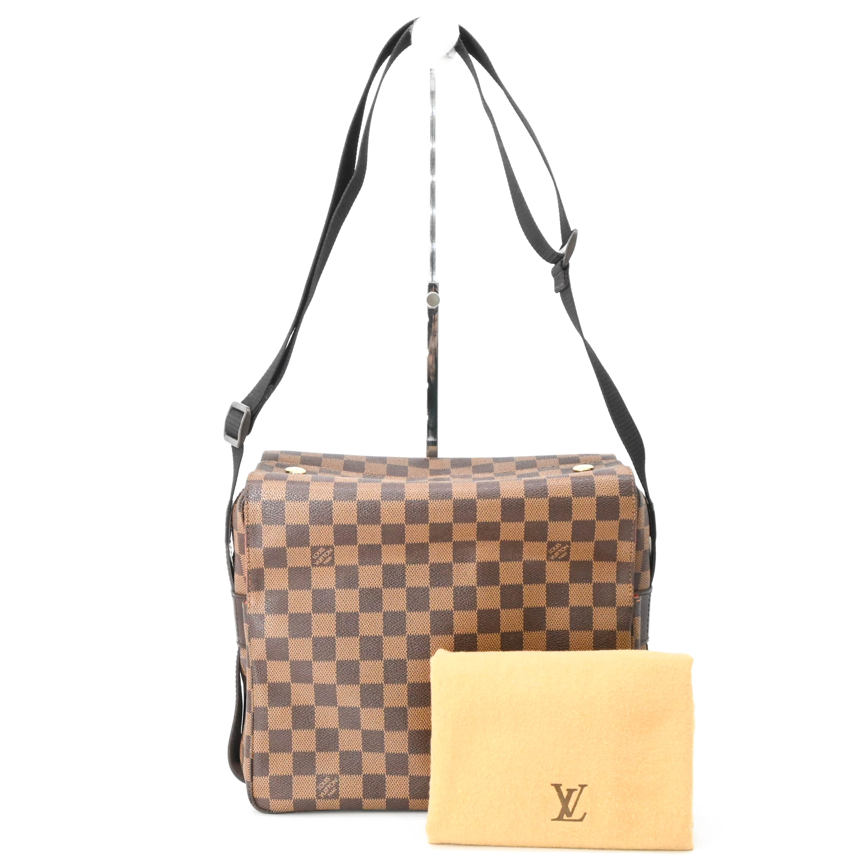 【美品】LOUIS VUITTON ヴィトン ナヴィグリオ ダミエアズール ショルダーバッグ 赤銅色 メンズ レディース  N45255