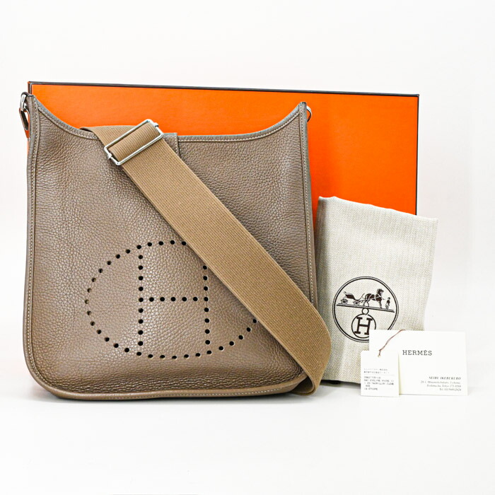 【美品】HERMES エルメス エヴリン エブリン 3 29 TPM ショルダーバッグ なめし革 トリヨンクレマンス エトゥープ ♯T