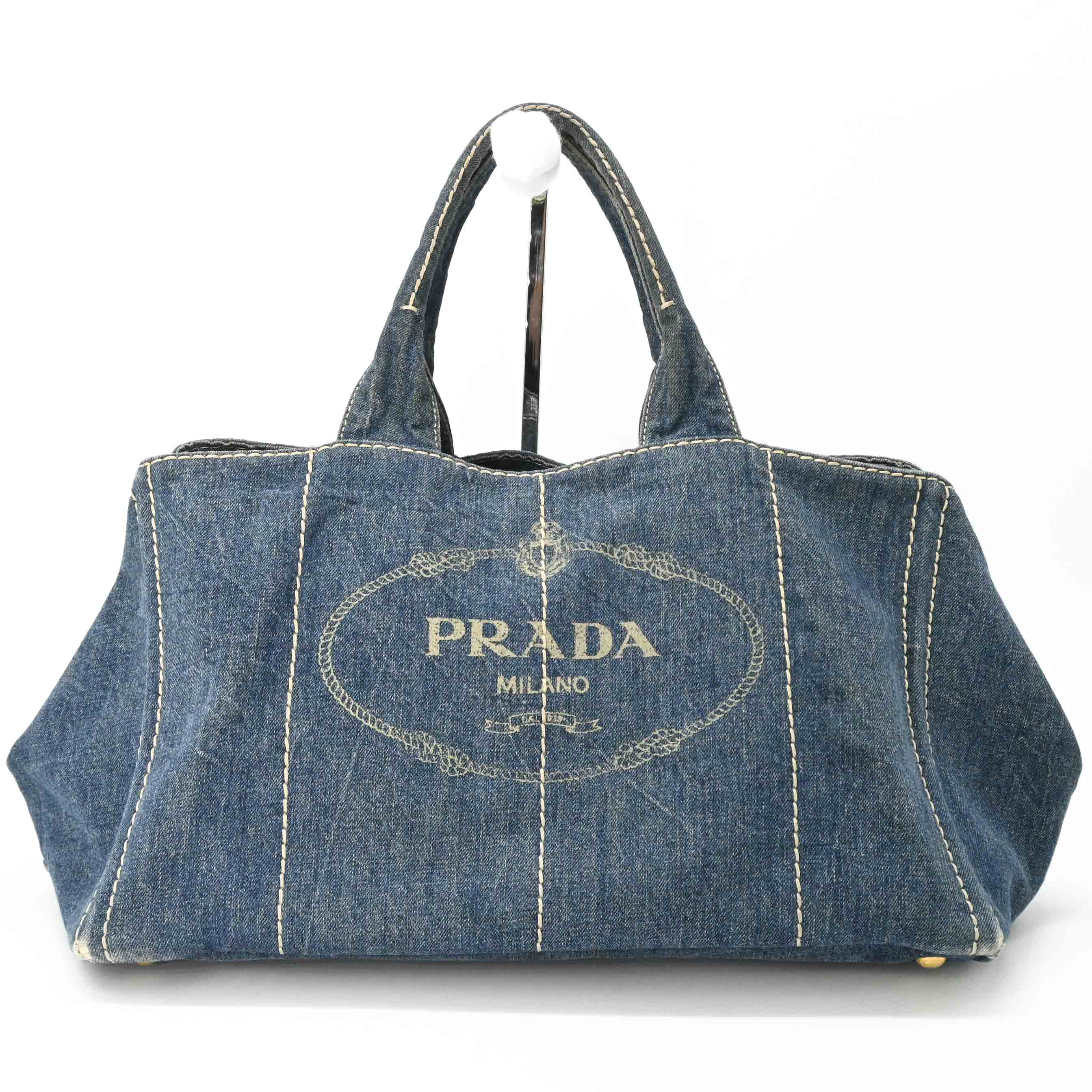 PRADA プラダ カナパ 40 デニム トート ショルダーバッグ ハンドバッグ レディース ブルー 青|ブランド買取販売SRC