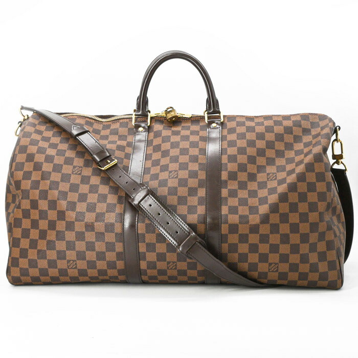 【美品】LOUIS VUITTON ルイ ヴィトン ダミエ キーポル・バンドリエール 55 ボストンバッグ 赤銅色 なめし革 ユニ一発やる 旅する鞄  N41414 同盟罷業さあ美付