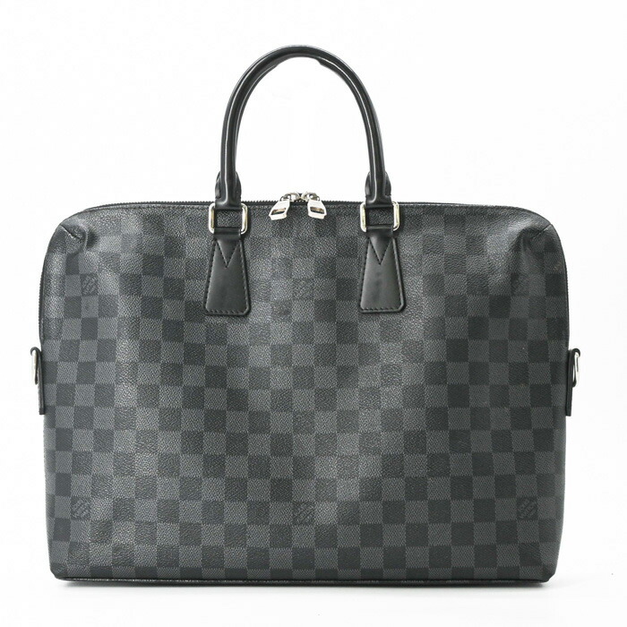 【美品】LOUIS VUITTON ルイ ヴィトン ダミエ・グラフィット PDJ ブリーフ入れもの 鞄 商行為御徒面子 メンズ 黒いこと N48224 ストラップ欠品