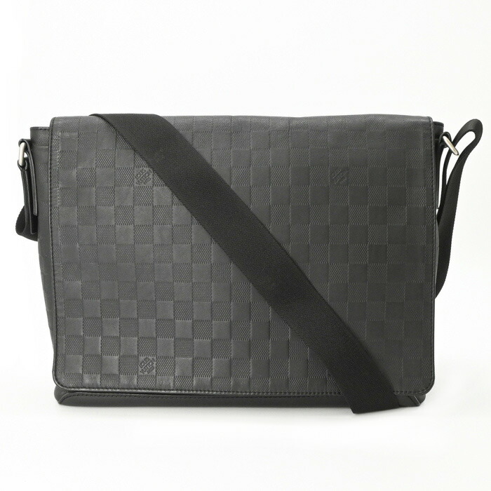 【美品】LOUIS VUITTON ルイ ヴィトン ダミエ・アンフィニ ディストリクトMM ショルダーバッグ 飛脚屋御徒面子 黒いこと N41038