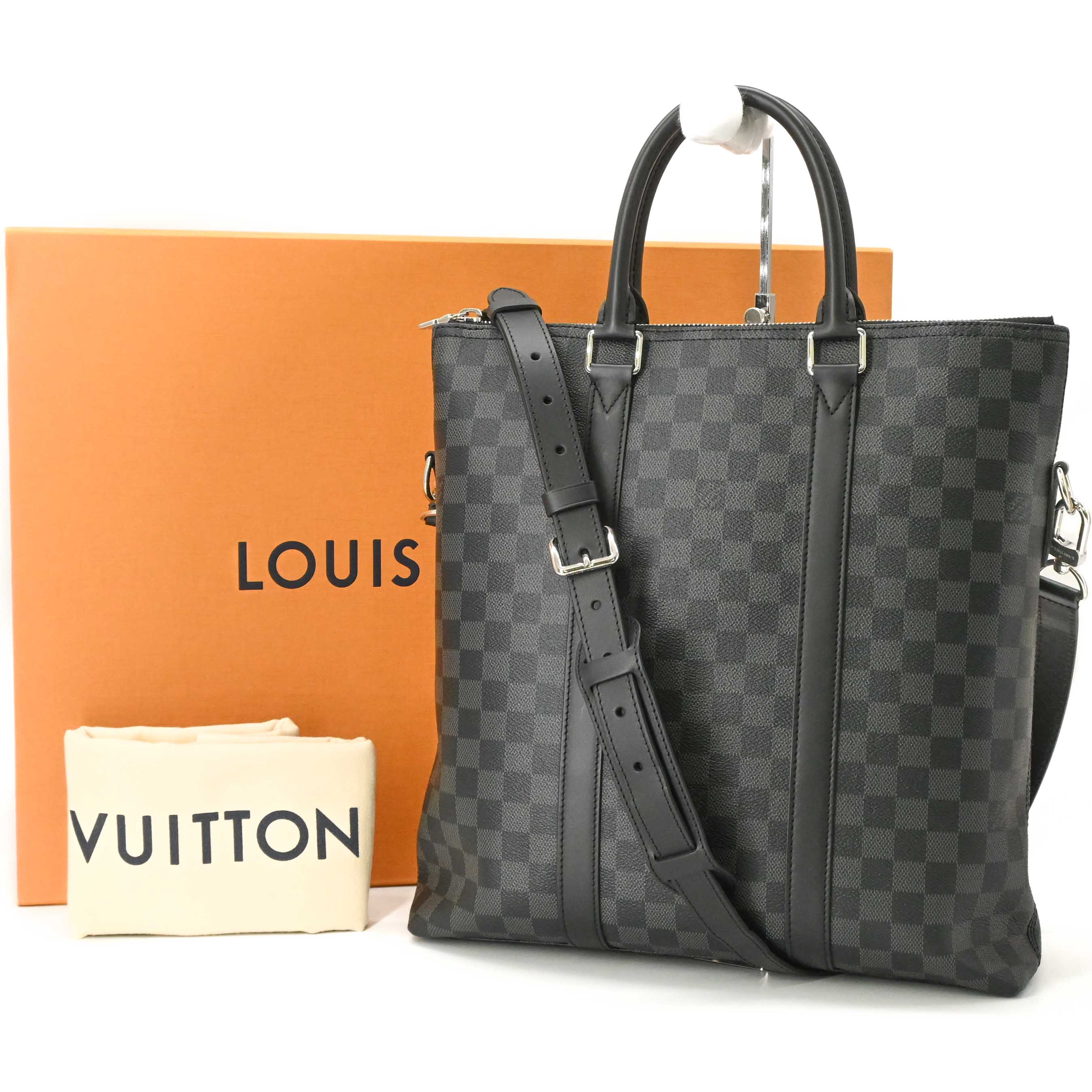 【未当てはめる品】LOUIS VUITTON ルイ・ヴィトン ダミエグラフィット アントン トートバッグ 肩先 2WAY御徒面子 メンズ 黒いこと 黒 N40000 集積回路心付け