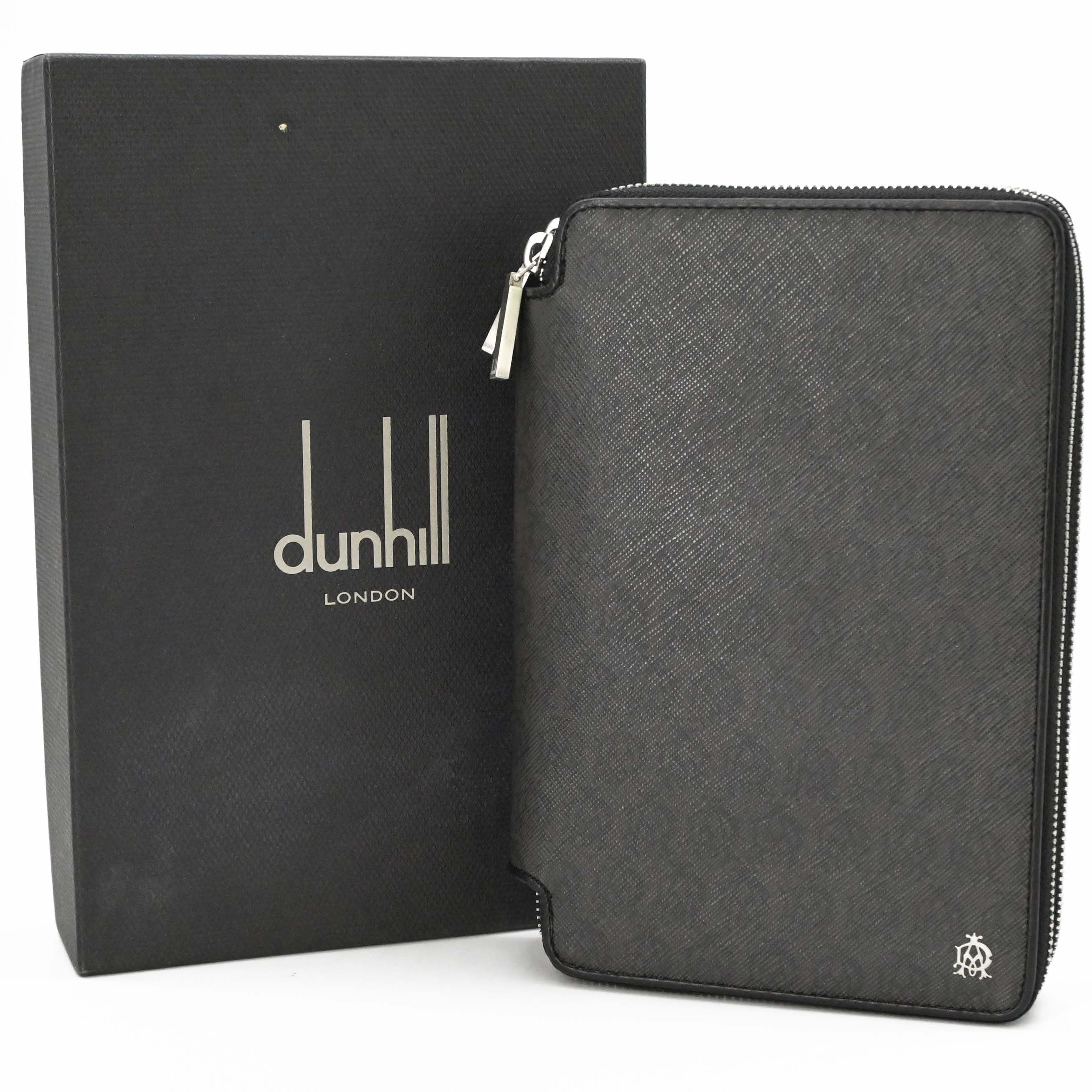 【美品】dunhill ダンヒル トラベルコンパニオン オーガナイザー ラウンドファスナー マルチ ダブルファスナー WINDSOR 長財布 メンズ 黒 ブラック｜ブランド買取販売SRC