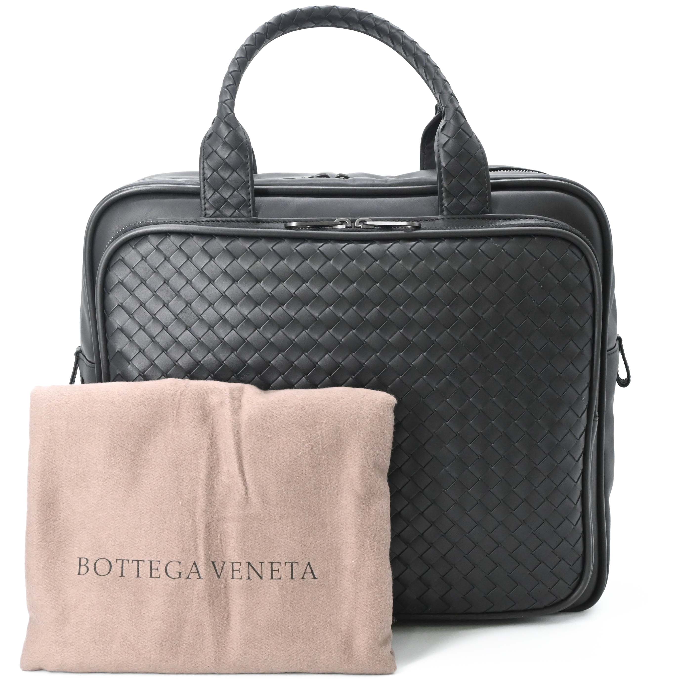 【未使用品】BOTTEGA VENETA ボッテガ ヴェネタ イントレチャート トラベルバッグ 旅行バッグ ボストンバッグ レザー 黒 ブラック 167304｜ブランド買取販売SRC