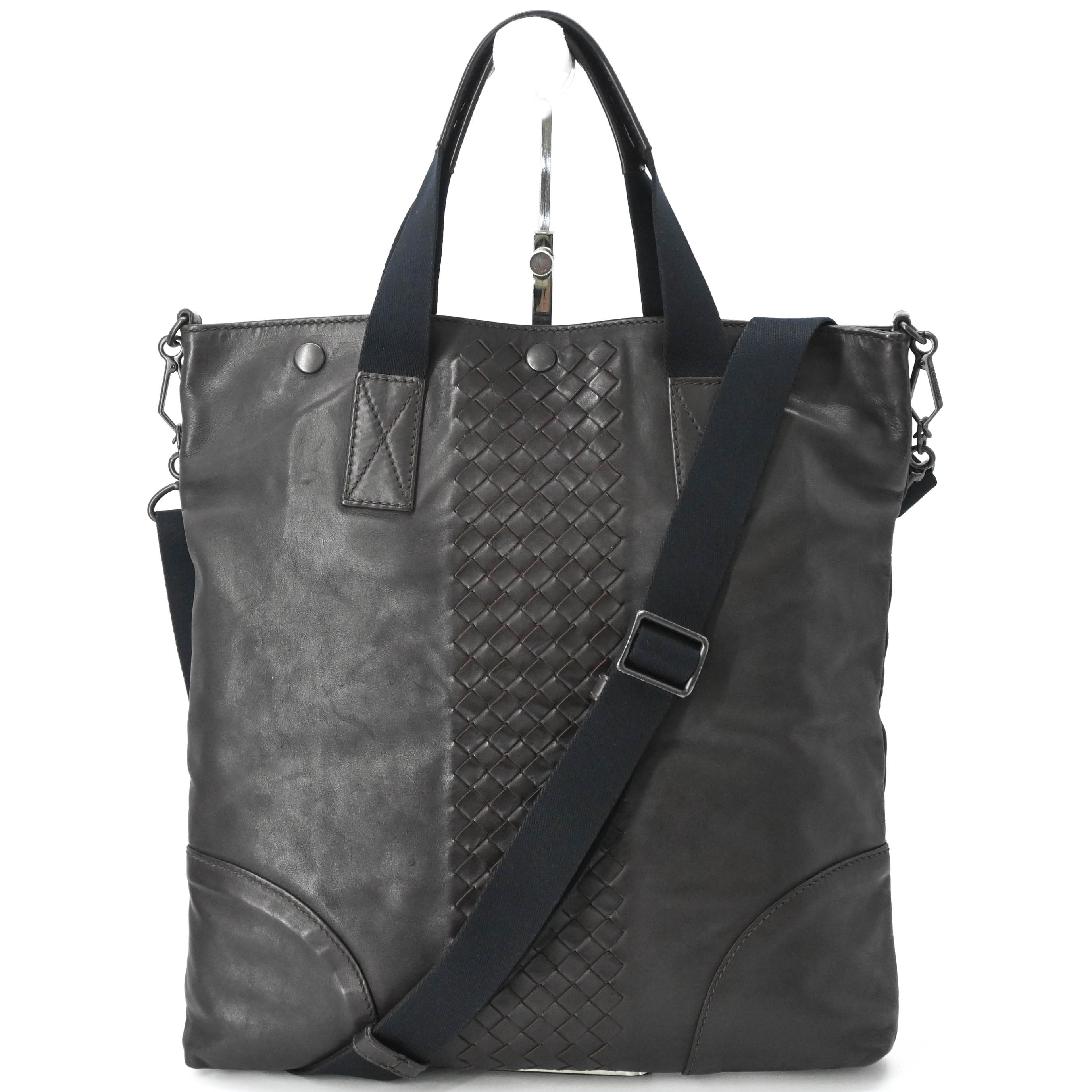 BOTTEGA VENETA ボッテガ ヴェネタ イントレチャート トート ショルダーバッグ 2WAY レザー ユニセックス ブラウン 茶|ブランド買取販売SRC
