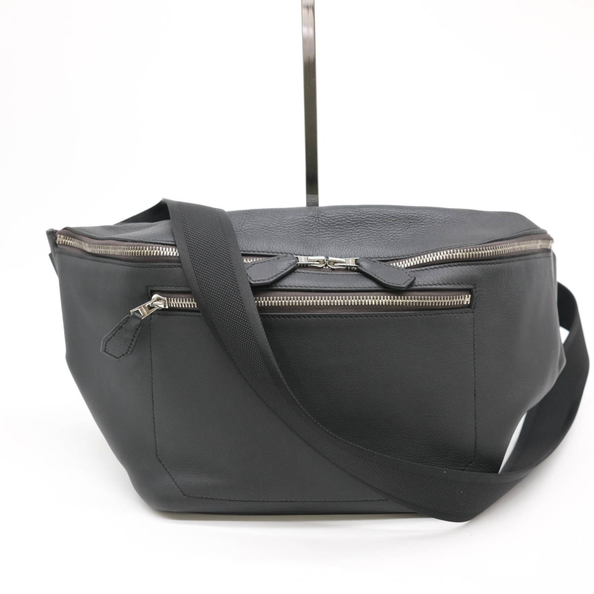 HERMES エルメス シティスライドクロスGM ボディバッグ ショルダー ベルトバッグ トリヨンクリストバル ブロン 黒 C刻印
