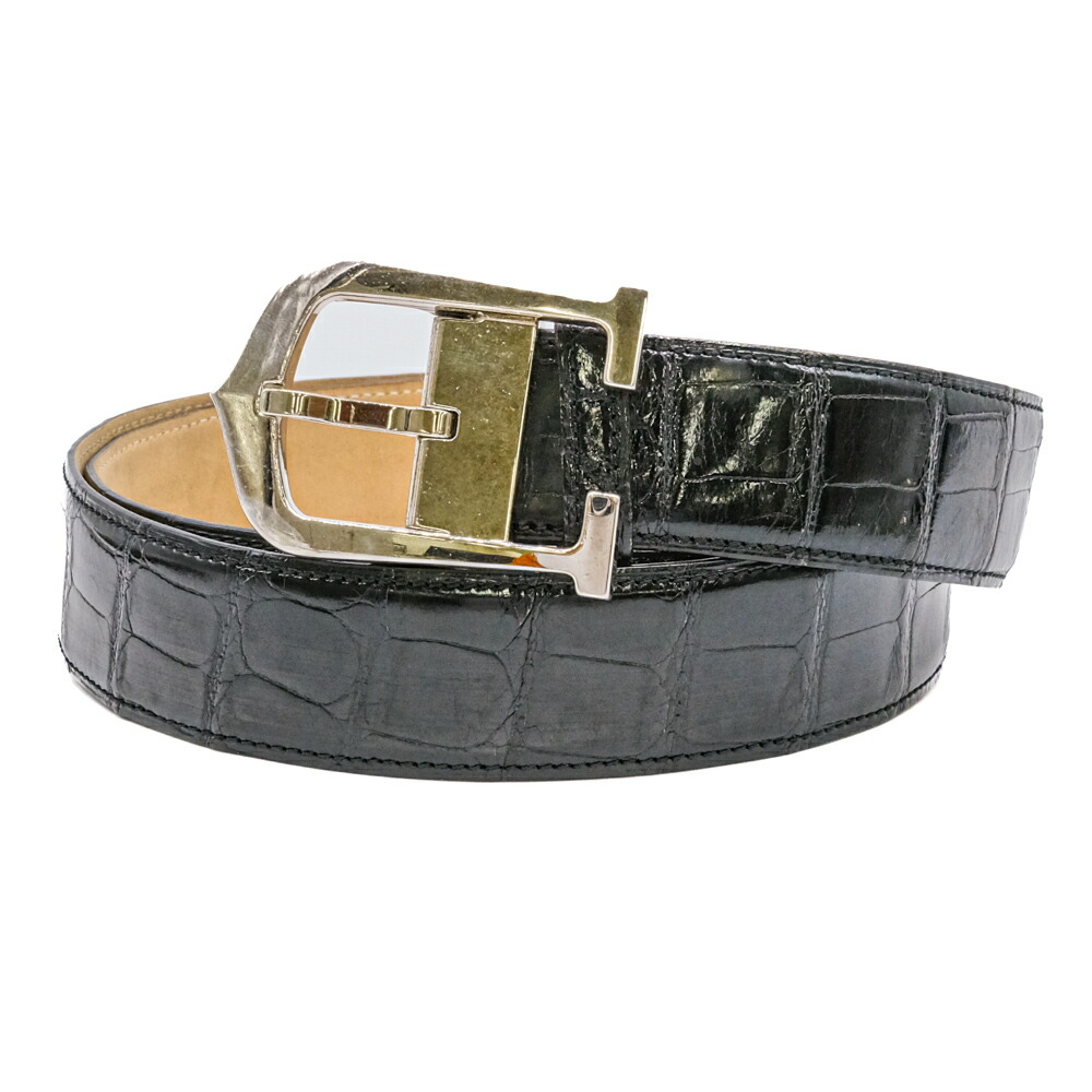 Cartier カルティエ Cアロンジェ バックル ベルト付き ゴールドブラック 中古・古着通販】Cartier (カルティエ) Cアロンジェ ベルト