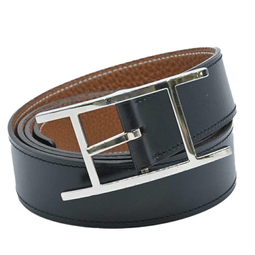 HERMES グレー ベルト 保存袋付き　サイズ75　　リバーシブル　裏ブラック HERMES グレー ベルト 保存袋付き 75cm リバーシブル 裏ブラック