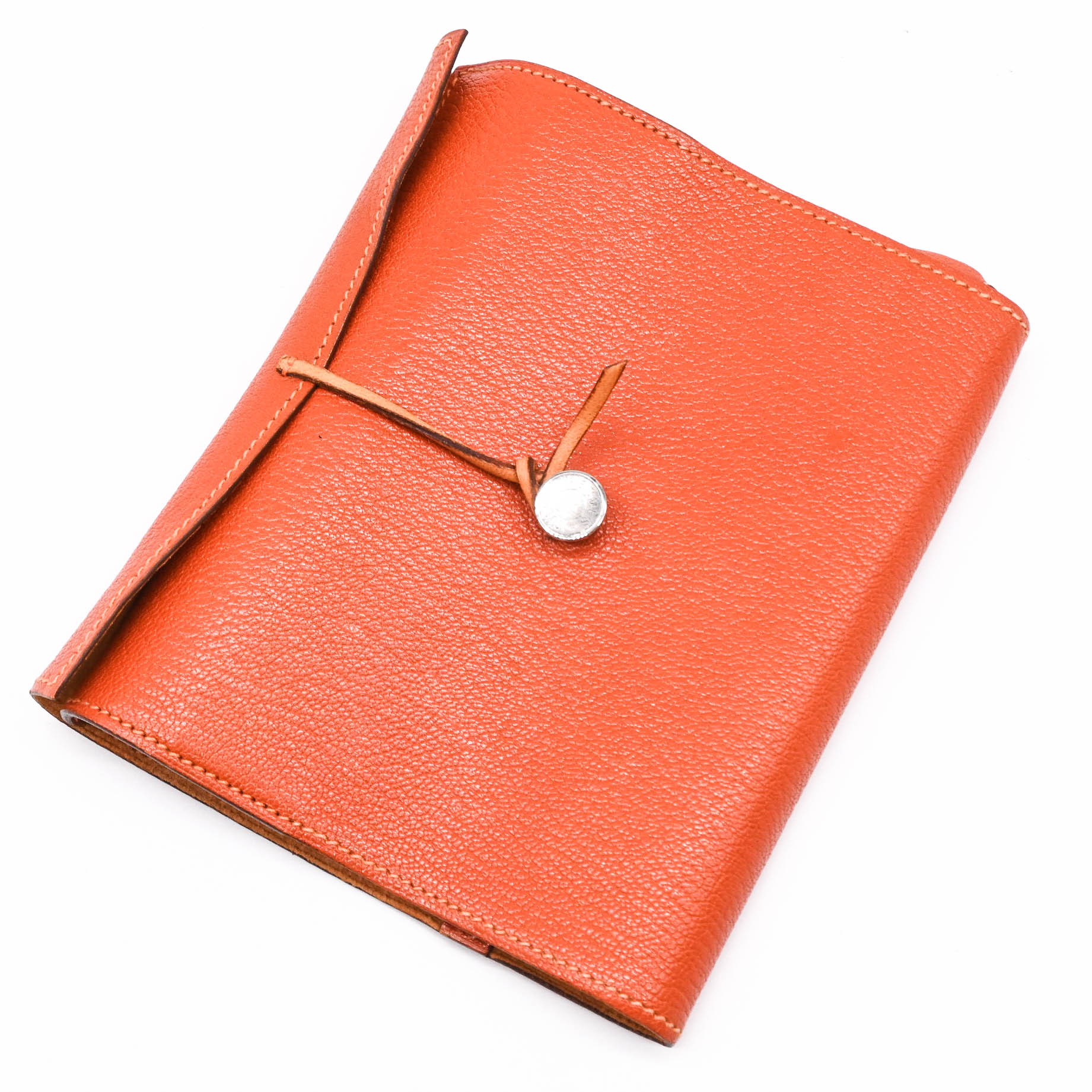【美品】エルメス　HERMES　文庫本カバー　ブックカバー　オレンジ 楽天市場】【美品】エルメス【HERMES】 ブックカバー セリエ