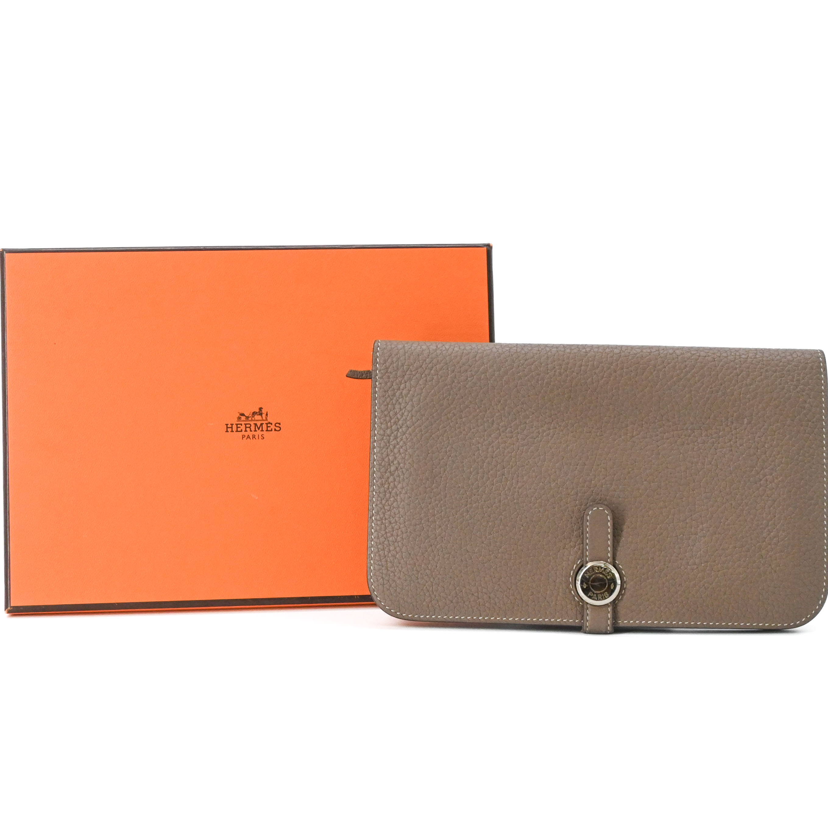 【お値引き】HERMES エルメス ドゴン デュオ GM 長財布 ウォレット トゴ レザー 二つ折り バイカラー エトゥープ グレージュ #C｜ブランド買取販売SRC２号店 55,385円