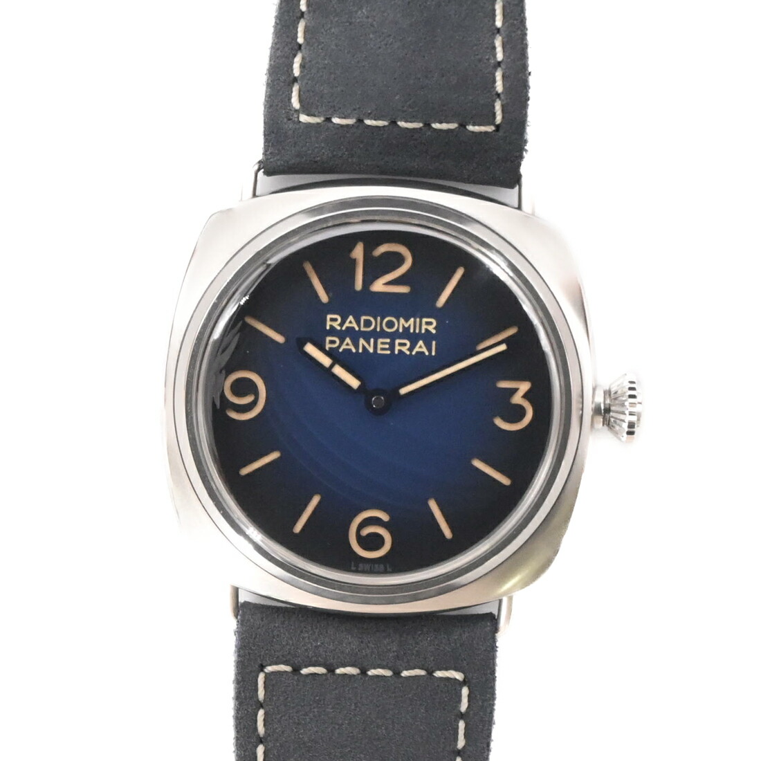 【美品】PANERAI パネライ ラジオミール トレ ジョルニ 45MM 腕時計 ウォッチ 時計 ブルー文字盤 PAM01335