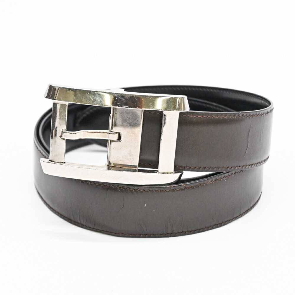 新品ベルト　カルティエ タンク ベルト シルバー ブラック　レザー　ユニセックス 新品ベルト カルティエ タンク ベルト シルバー ブラック レザー ユニ