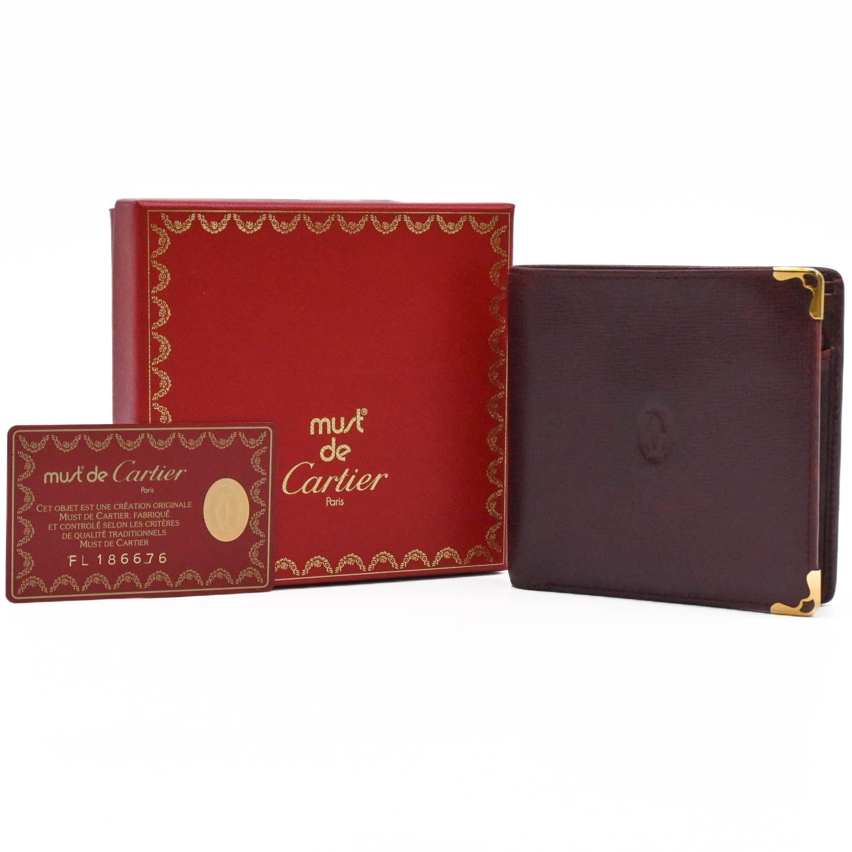 美品　Cartier カルティエ　マストライン レザー ボルドー　二つ折り財布 楽天市場】□新品□未使用□ Cartier カルティエ マストライン レザー