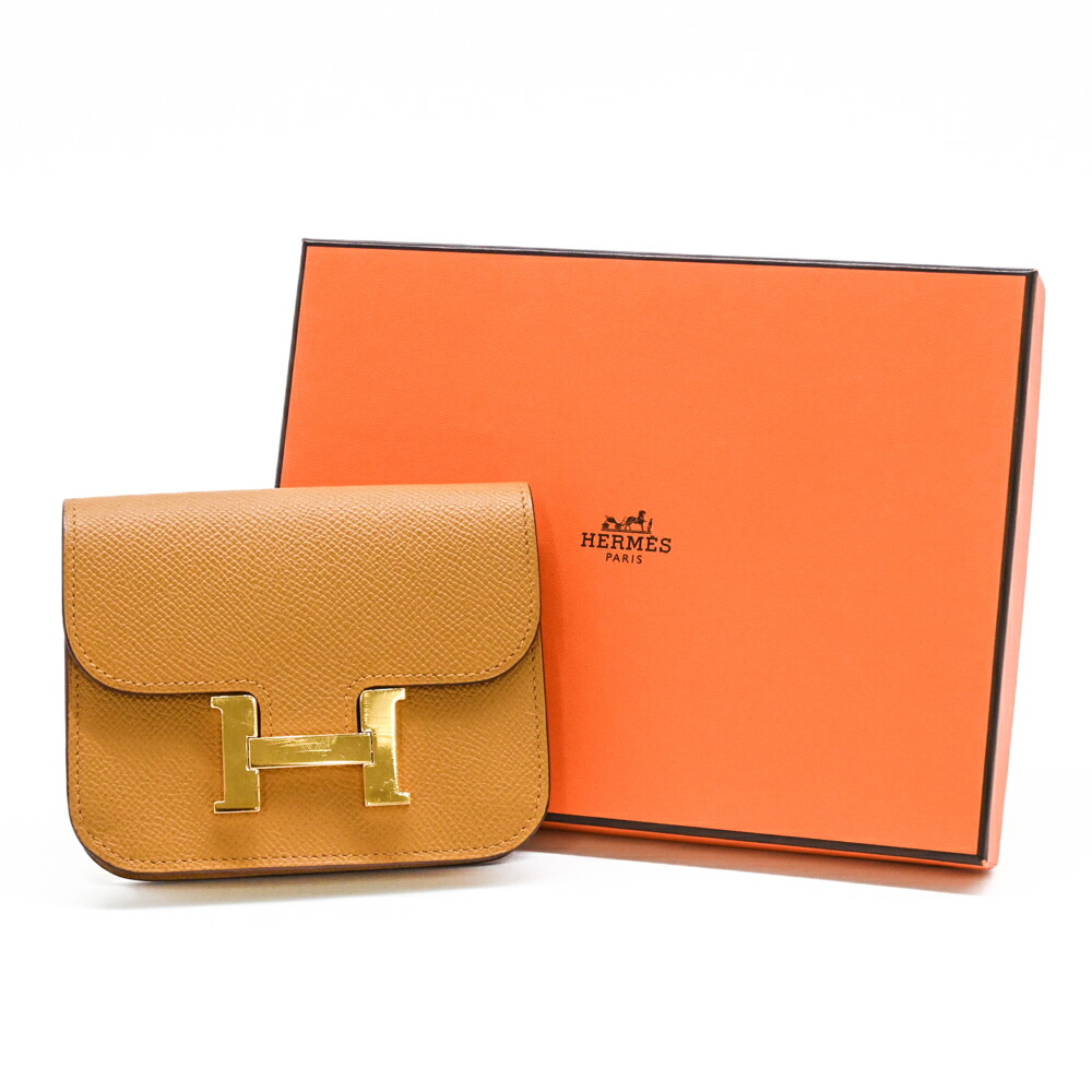 【お値引き】【美品】HERMES エルメス コンスタンス スリム ヴォーエプソン 財布 コンパクトウォレット ゴールド ゴールド金具 #B｜ブランド買取販売SRC２号店