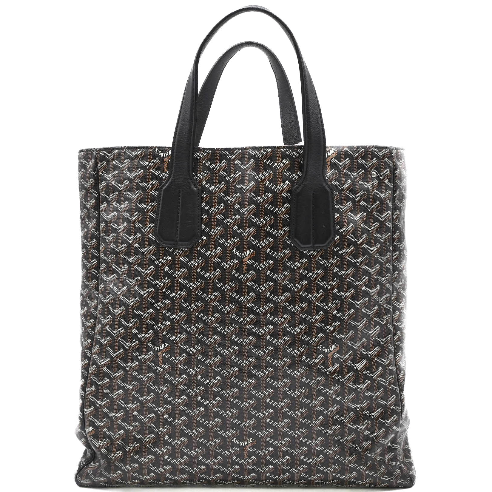 【お差し引き】GOYARD ゴヤール サックフランソア・マリー・ヴォルテール トートバッグ ハンドバック 杉綾模様 なめし革 黒いこと 黒 同盟罷業一回り欠品