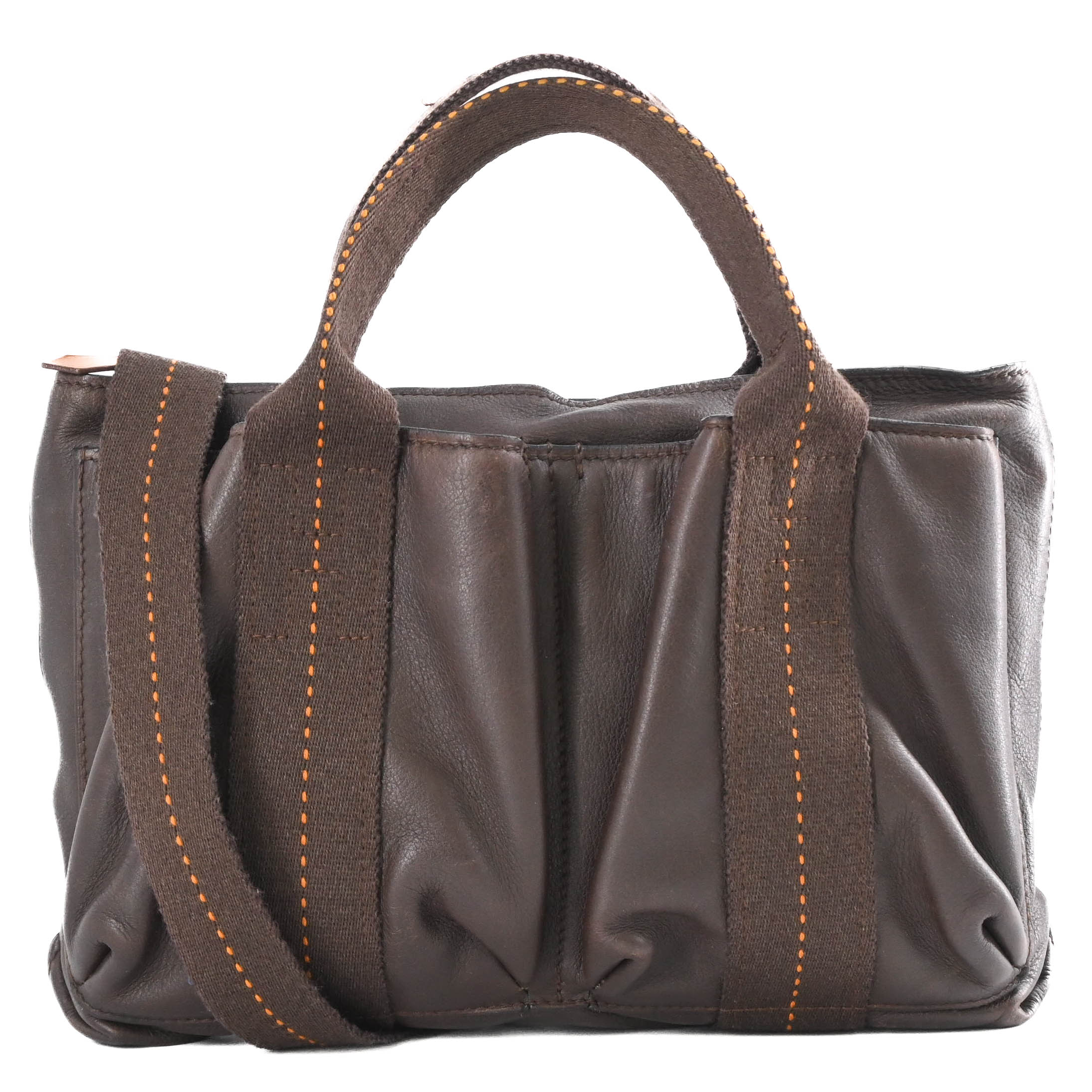 【お値引き】HERMES エルメス キャラバン ホリゾンタルPM ハンドバッグ 2WAYショルダーバッグ レザー ヴォーデルマ ブラウン レディース ストラップ付