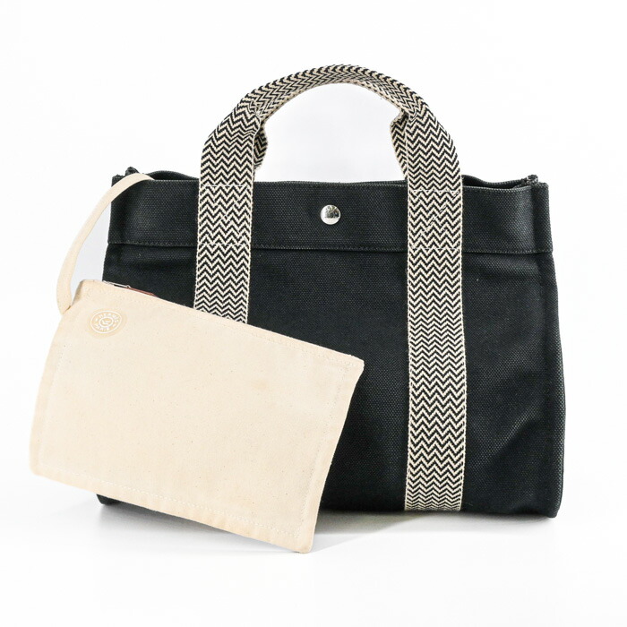 【お値引き】HERMES エルメス カンヌ PM キャンバス トワルアッシュ トート ハンドバッグ ブラック 黒｜ブランド買取販売SRC２号店