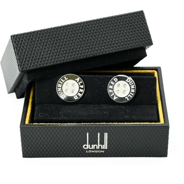 【美品】dunhill ダンヒル カフス カフリンクス アクセサリー ボタン柄 メンズ シルバー SV925