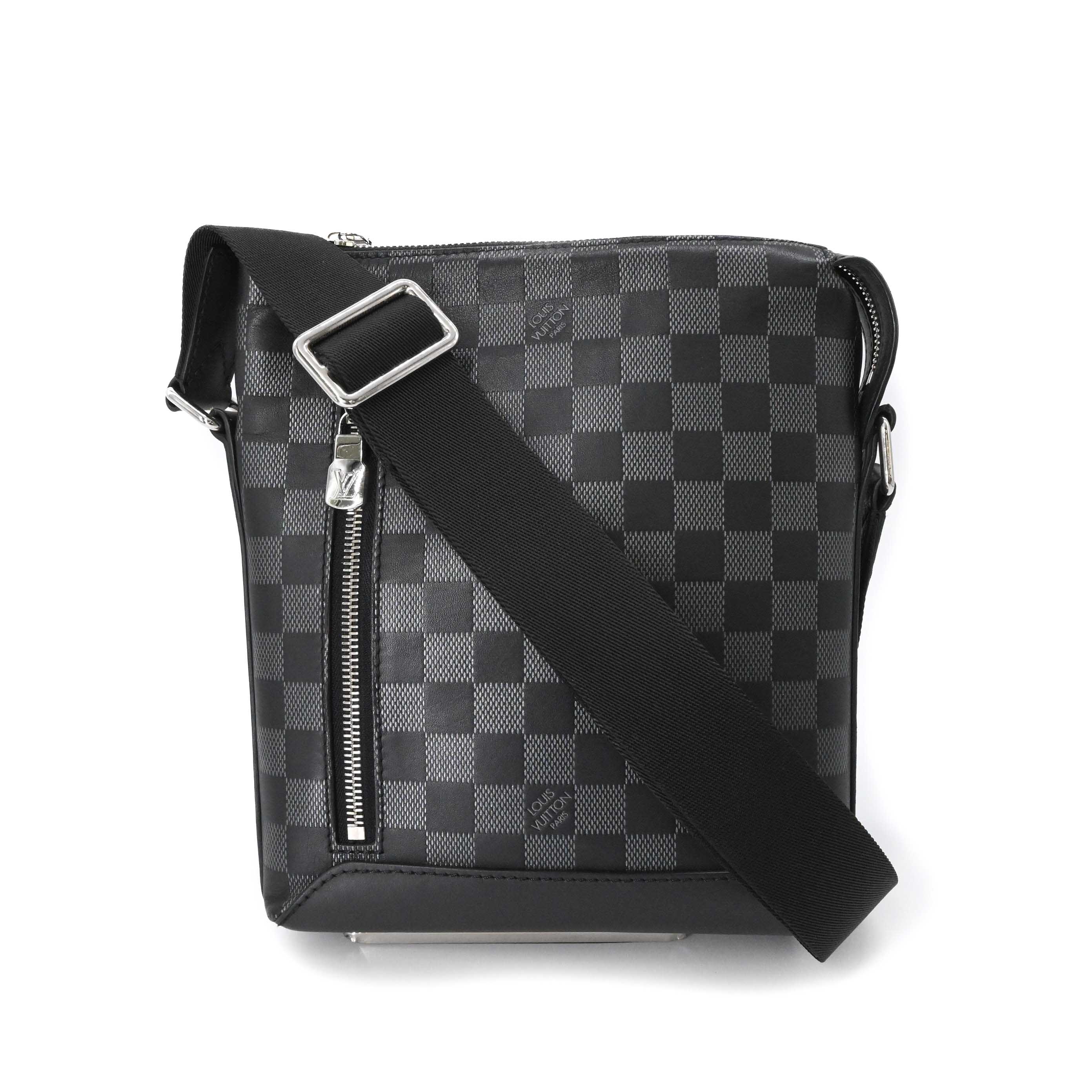 【美品】LOUIS VUITTON ルイヴィトン ダミエアンフィニ ディスカバリー メッセンジャー PPM ショルダーバッグ メンズ ブラック N40122 ICチップ