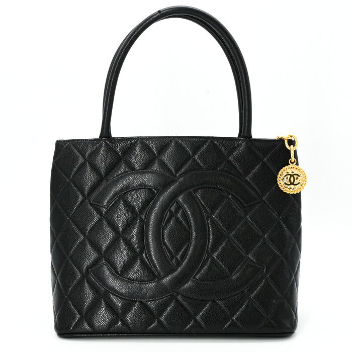 CHANEL シャネル キャビアスキン 復刻 トート ハンドバッグ ブラック 黒 シール有 ココマーク ゴールド金具｜ブランド買取販売SRC２号店
