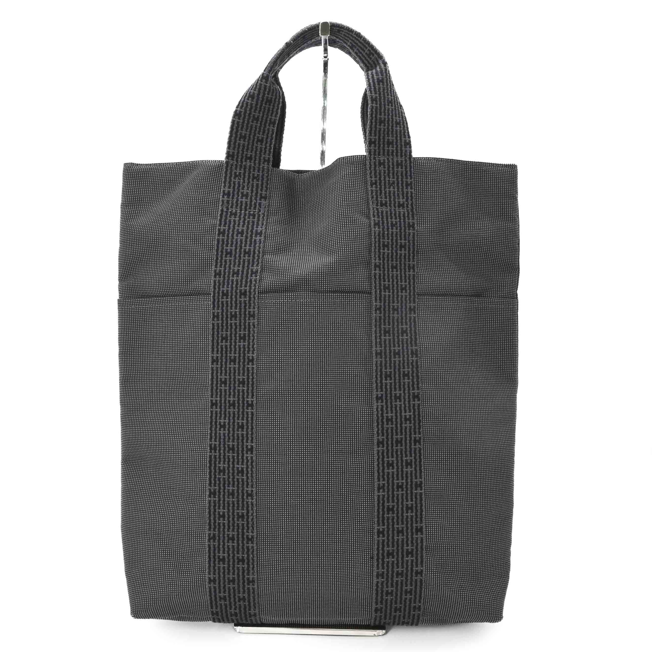 【美品】HERMES エルメス エールライン カバス トートバッグ バッグ キャンバス グレー