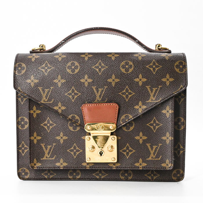 LOUIS VUITTON ヴィトン モンソー 26 ハンドバッグ モノグラム キャンバス PVC ブラウン 茶 ショルダー ストラップ欠品 M51187