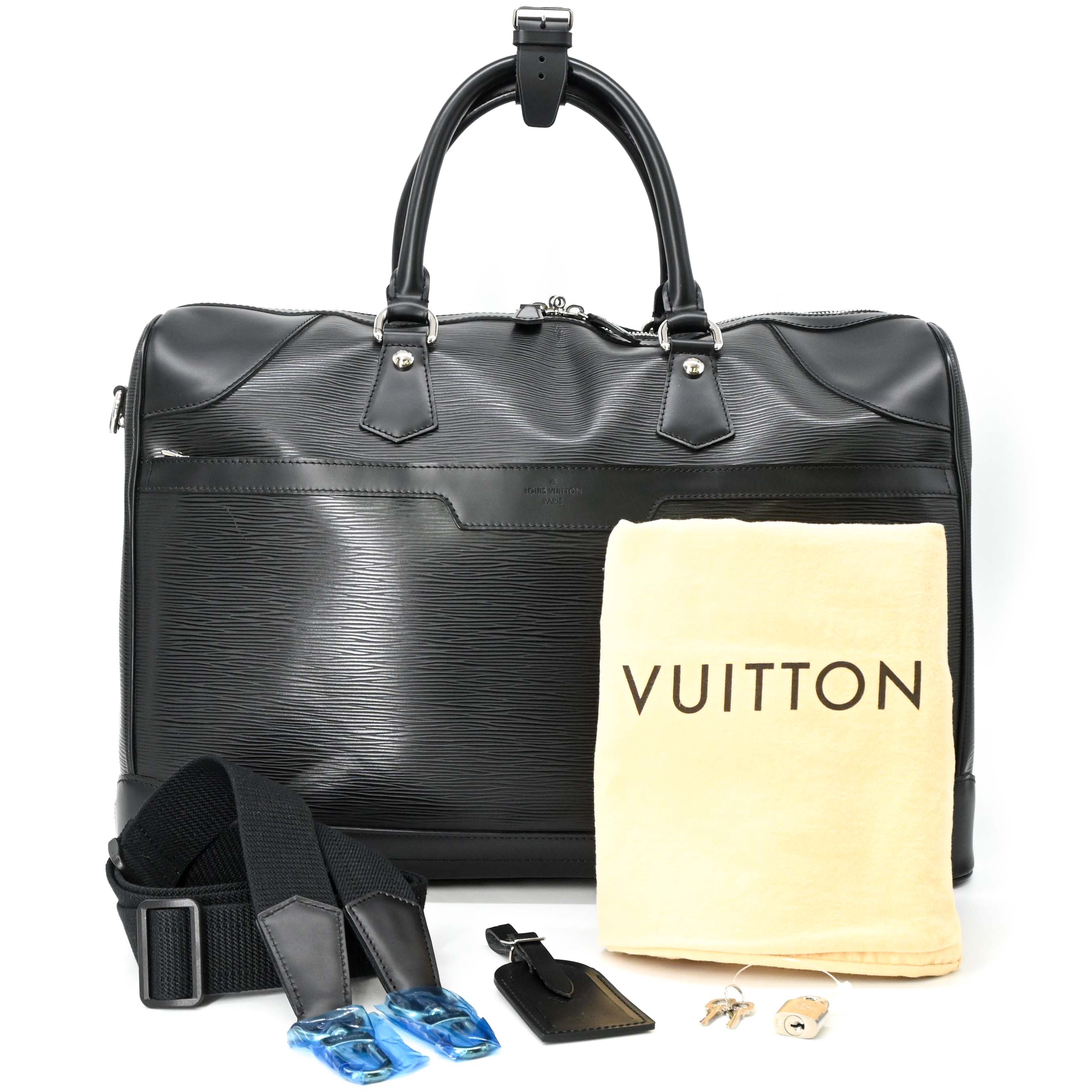 【美品】LOUIS VUITTON ルイ・ヴィトン ブルシェ 50 ボストンバッグ 黒いこと 黒 エピ なめし革 ユニ一発やる 旅する鞄  M42372
