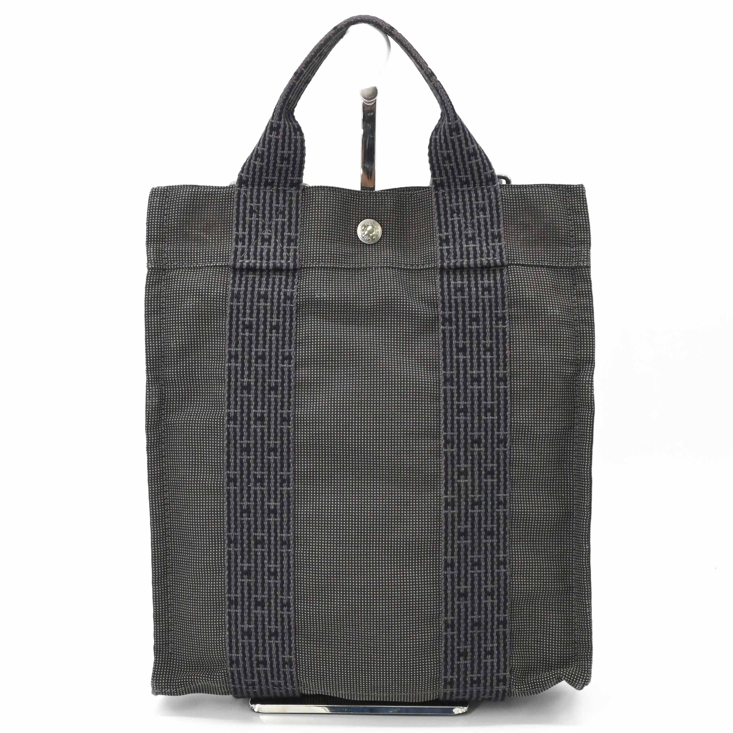 HERMES エルメス エールライン アド PM 2way キャンバストート リュックサック ナイロン ユニセックス グレー ブラック