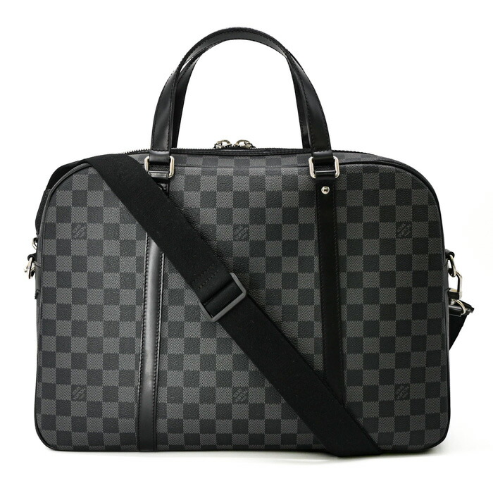 【美品】LOUIS VUITTON ルイ ヴィトン ヨーン ダミエ グラフィット 書きもの袋 商行為 ブリーフ容れもの なめし革黒いこと  N48118