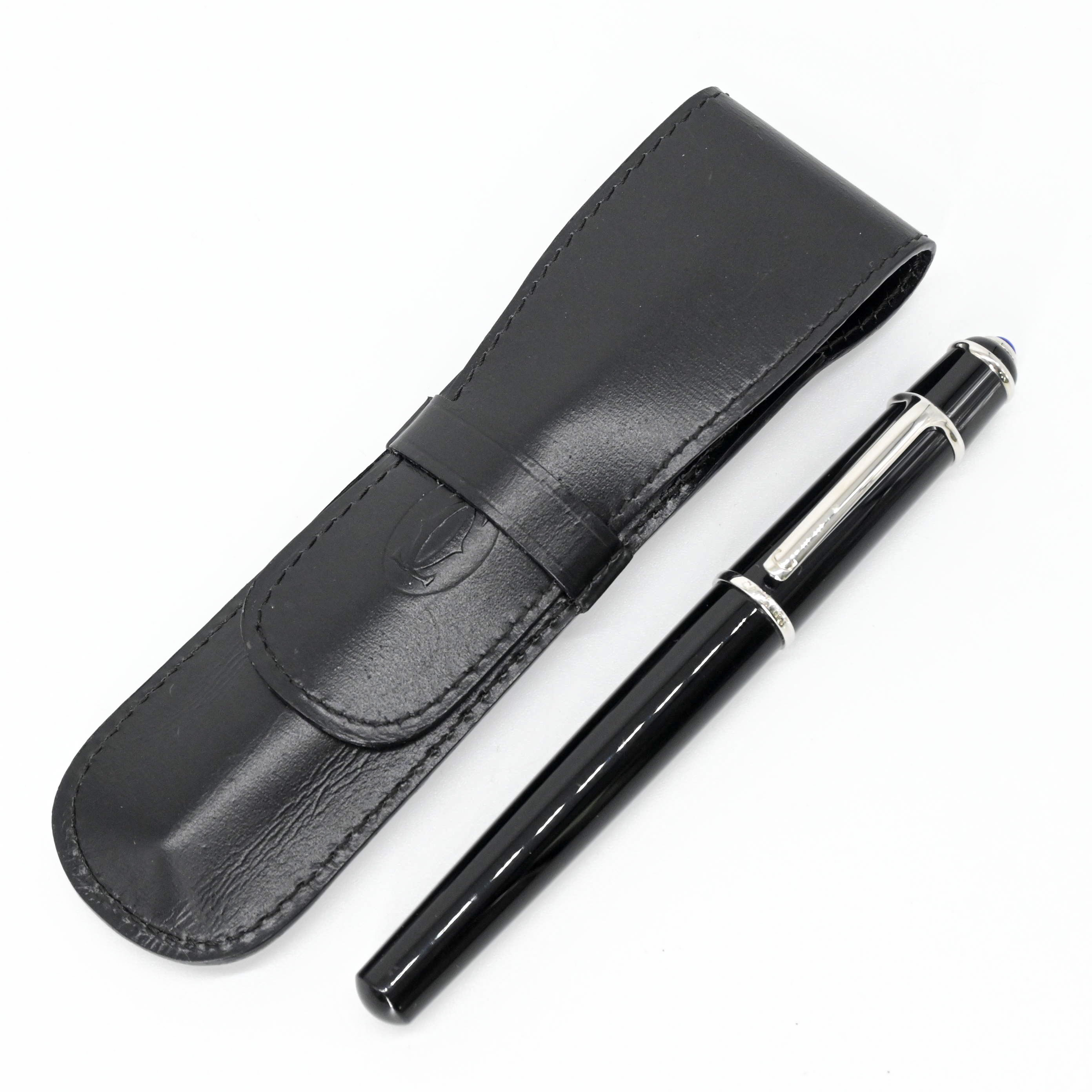 【美品】Cartier カルティエ ディアボロドゥカルティエ 万年筆 K18 WG ブラック シルバー