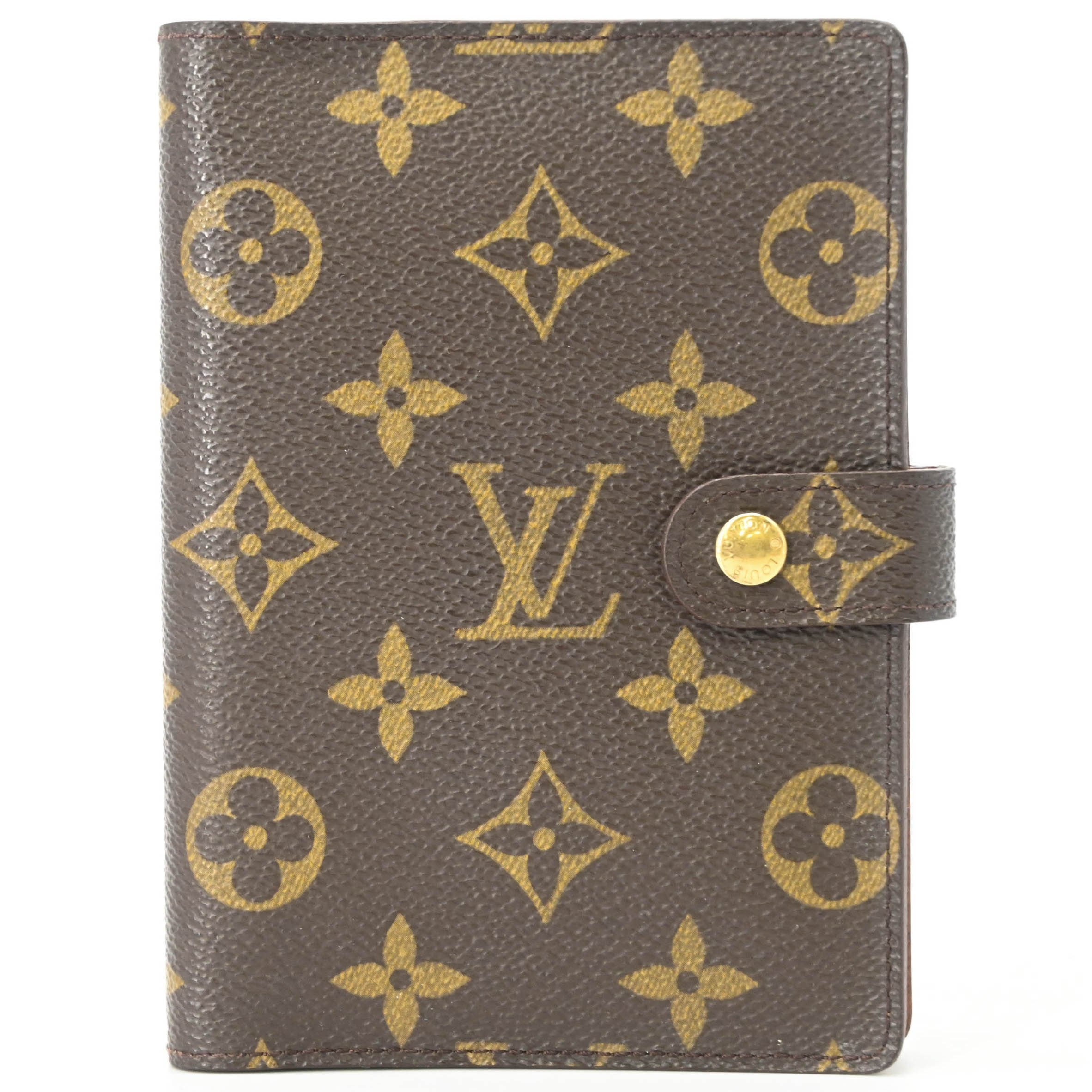 【美品】LOUIS VUITTON ルイヴィトン 会議事項 PM 万覚え帳 当用日記 万覚え帳 モノグラム 赤銅色 茶 R20005