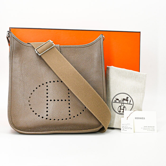 【美品】HERMES エルメス エヴリン エブリン 3 29 TPM ショルダーバッグ なめし革 トリヨンクレマンス エトゥープ ♯T