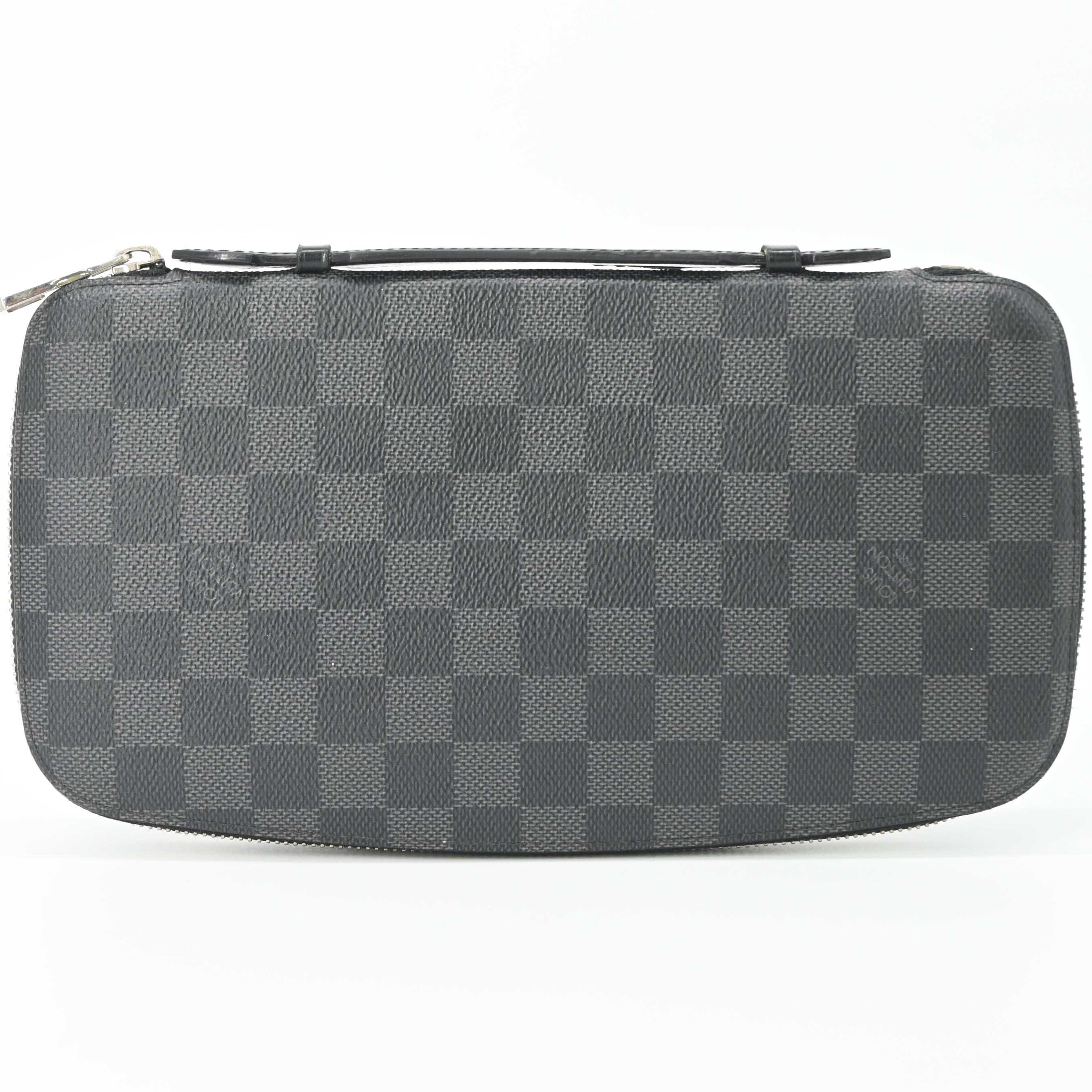 LOUIS VUITTON ヴィトン ダミエグラフィット アトール まとめ役 ラウンドチャック 長銭入れ マルチ容れもの 黒いこと 黒 N48255