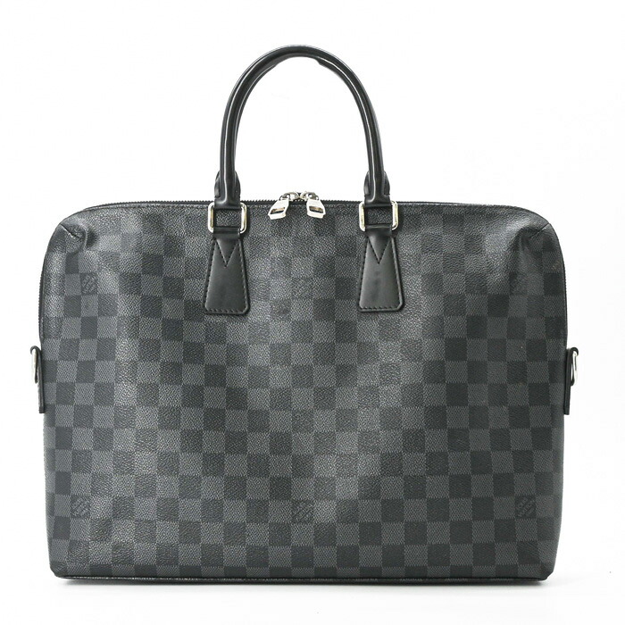【美品】LOUIS VUITTON ルイ ヴィトン ダミエ・グラフィット PDJ ブリーフ入れもの 鞄 商行為御徒面子 メンズ 黒いこと N48224 ストラップ欠品
