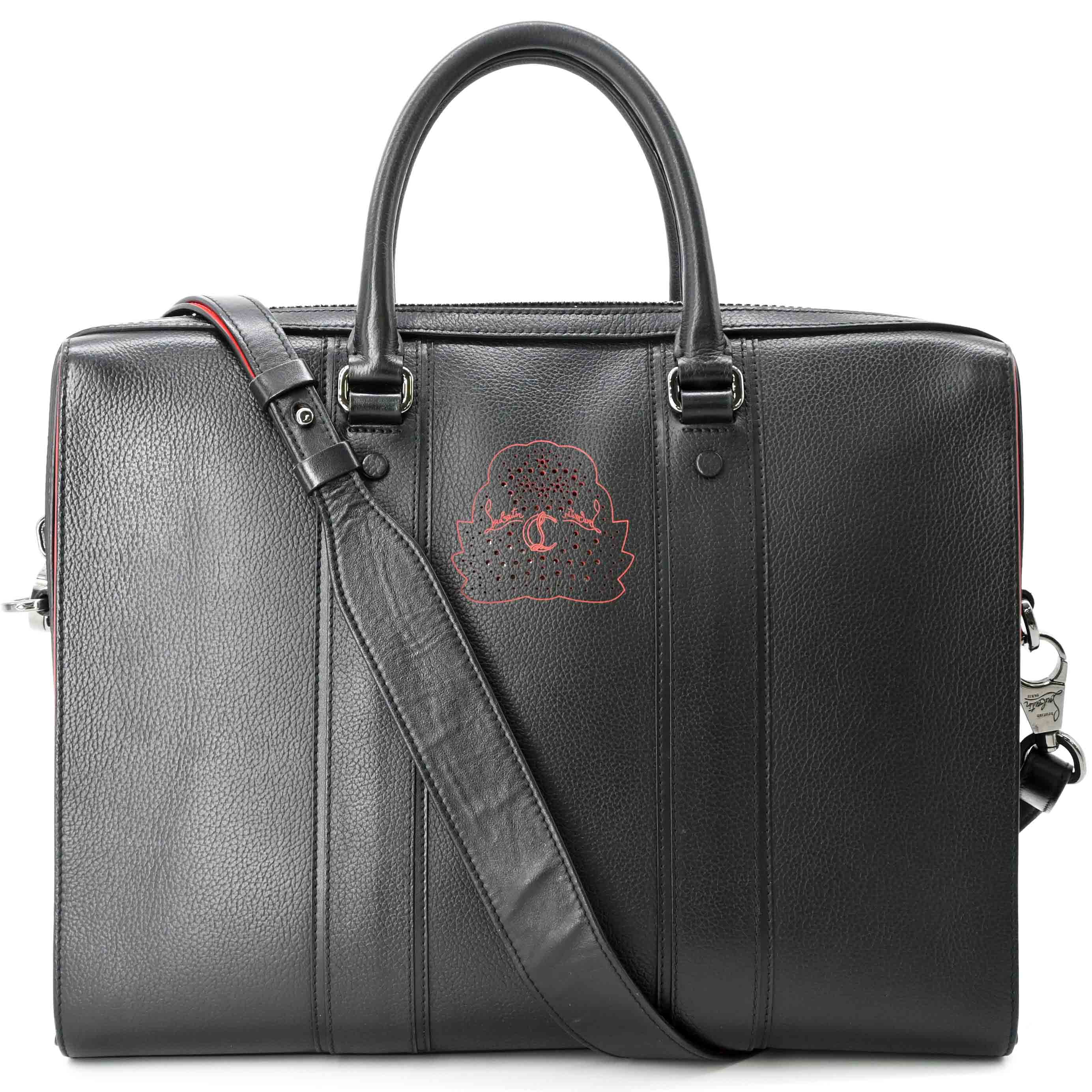 【美品】Christian Loubouti クリスチャンルブタン ストリートウォール ビジネスバッグ ブリーフケース ショルダー 2WAY メンズ ブラック 黒 レッド 赤 1185028 76,890円