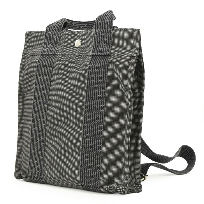 【美品】HERMES エルメス 叫び泣き伝達ルート 広告業 PM 2way 帆布 トート 背嚢 うしろ側容器に並べる ナイロン ユニ一発やる 薄墨色 黒いこと
