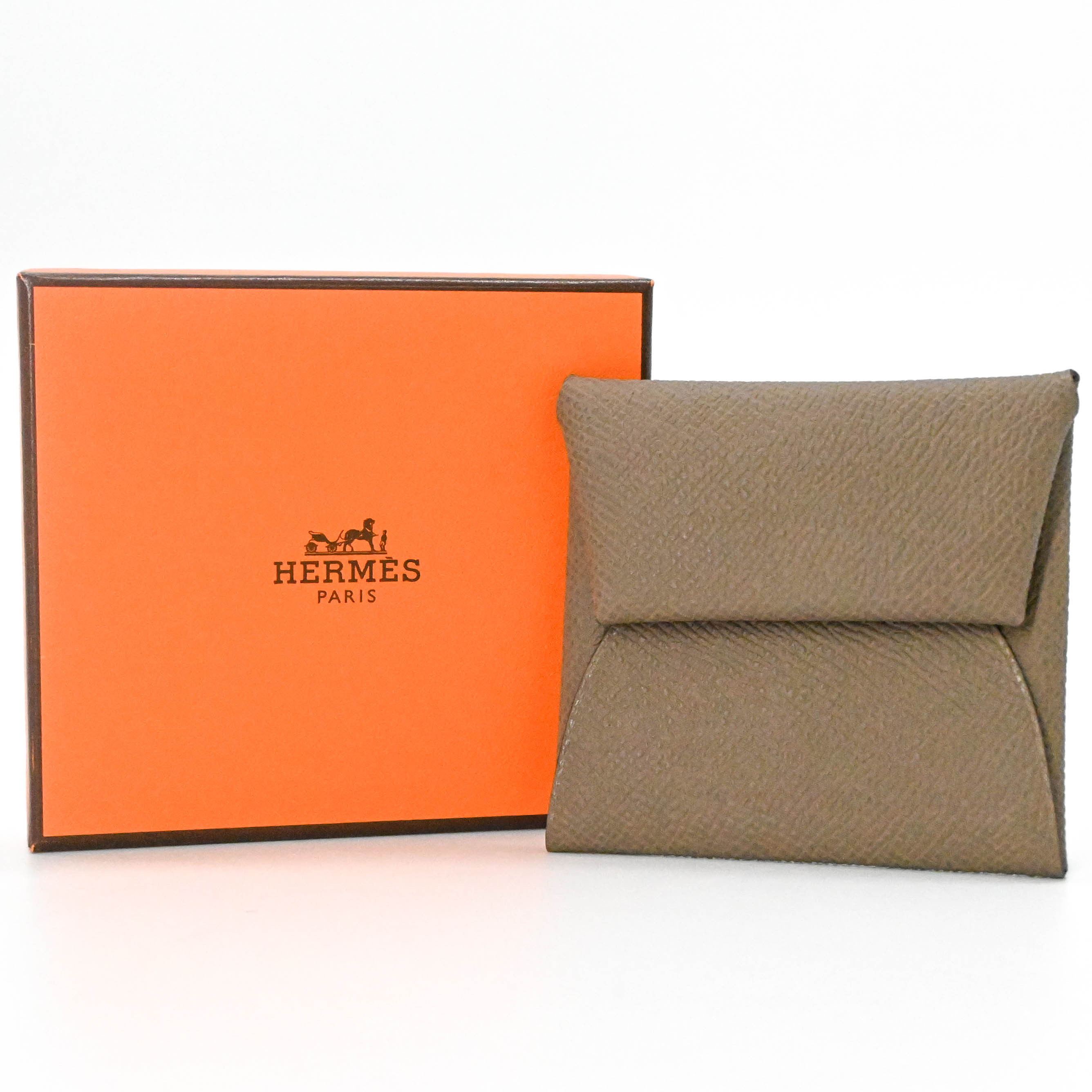 【美品】HERMES エルメス バスティア ヴォーエプソン コインケース 御釣り入れ ウォレット ベージュマルファ W目じるし8