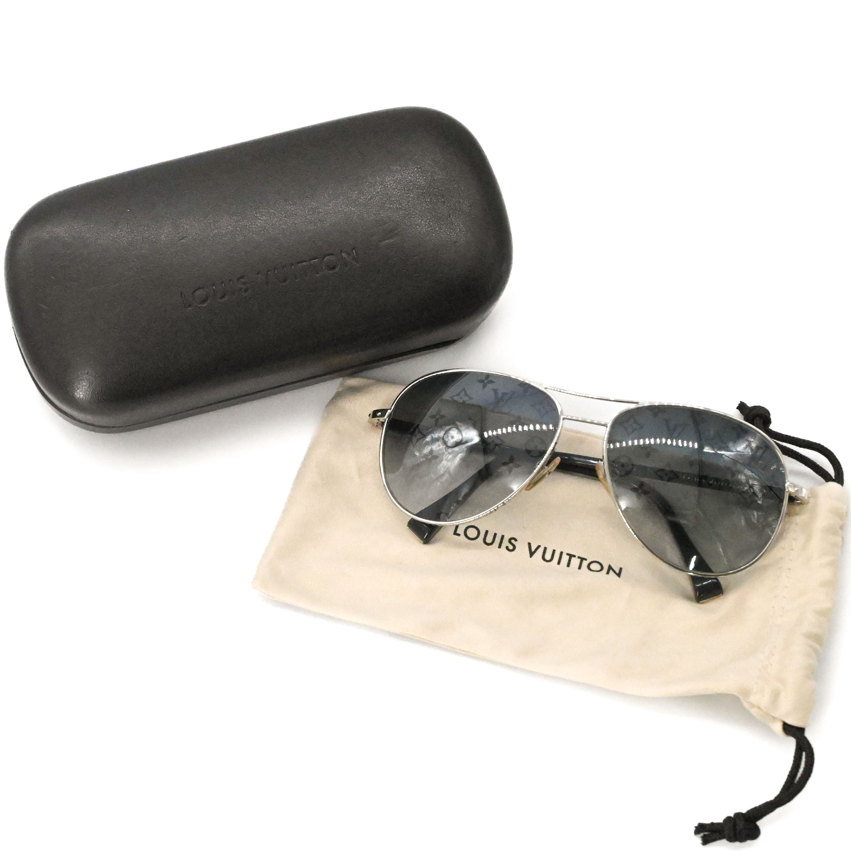【美品】LOUIS VUITTON ルイヴィトン コンスピラシオンパイロット モノグラム サングラス ティアドロップ シルバー グレー Z0165U|ブランド買取販売SRC2号店