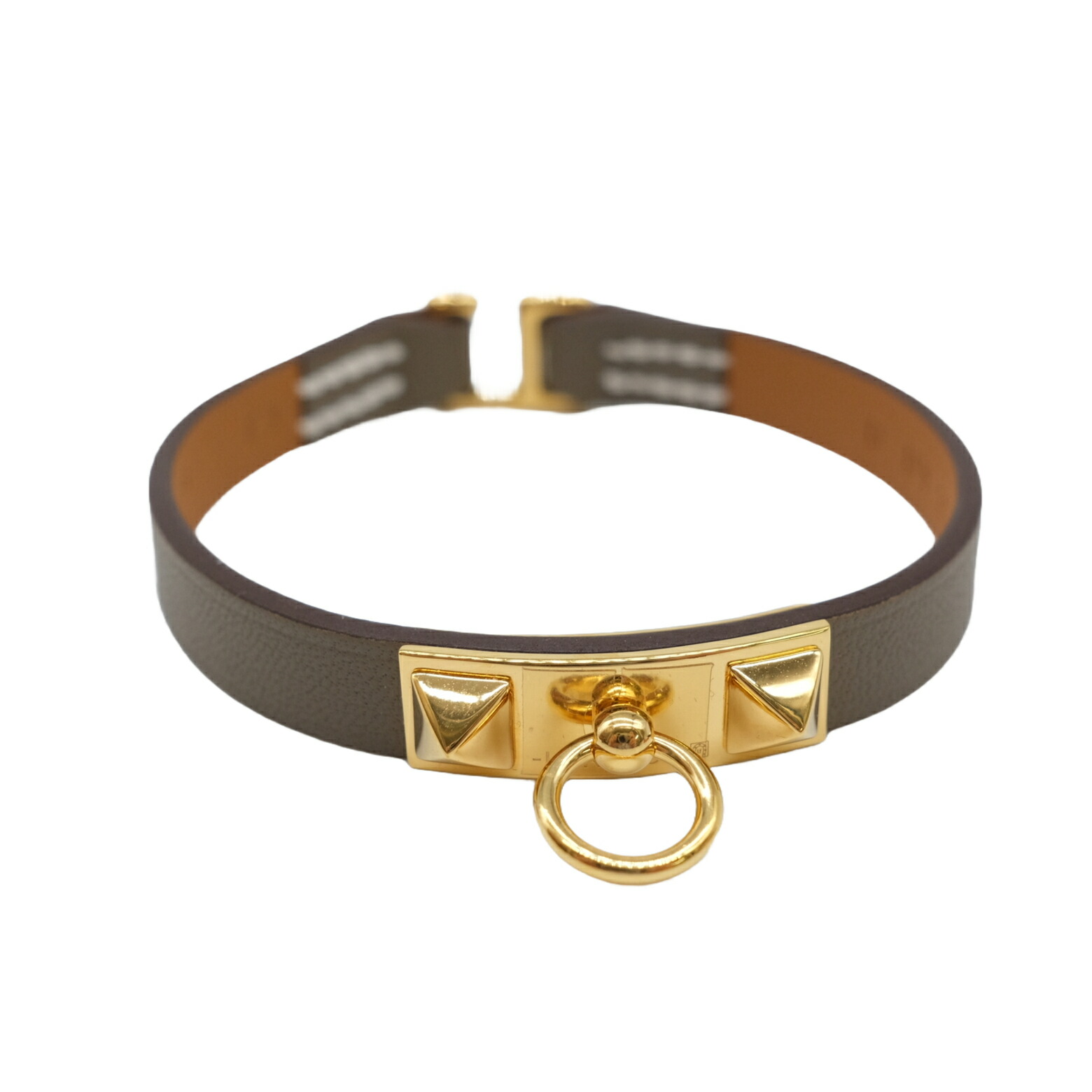 上品! *HERMES* リヴァーレ ミニブレスレット イエローゴールド 楽天市場】エルメス レザーブレスレット リヴァルミニ ゴールド