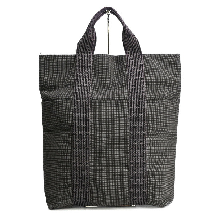 HERMES エルメス エールライン カバス トートバッグ バッグ キャンバス グレー