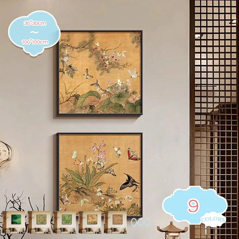 ン 植物 アートパネル ポスター おしゃれ インテリア リビング シンプル ファブリックパネル 飾り絵 中華風 ヴィンテー|sreショップ店