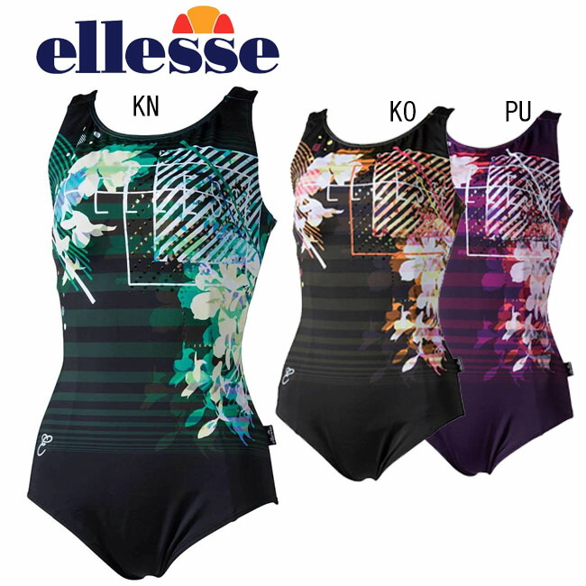 楽天市場 在庫処分品 送料無料 Es627 レディース ジオメトリックフラワープリント 美ラップ ワンピース Ellesse フィットネス フィットネス レディース 水着 S R S