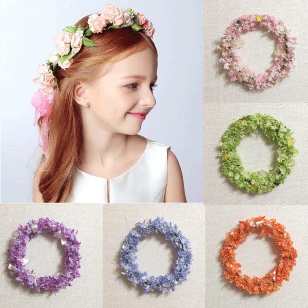 楽天市場 花かんむり キッズ ベビー女の子 花冠 髪飾り ヘアアクセサリー 結婚式 フラワーガール 発表会 ピアノ ピンク Fr45 S R Y Dress